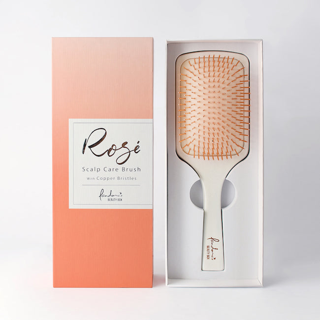 銅イオンピン頭皮ケアブラシ「Rose」